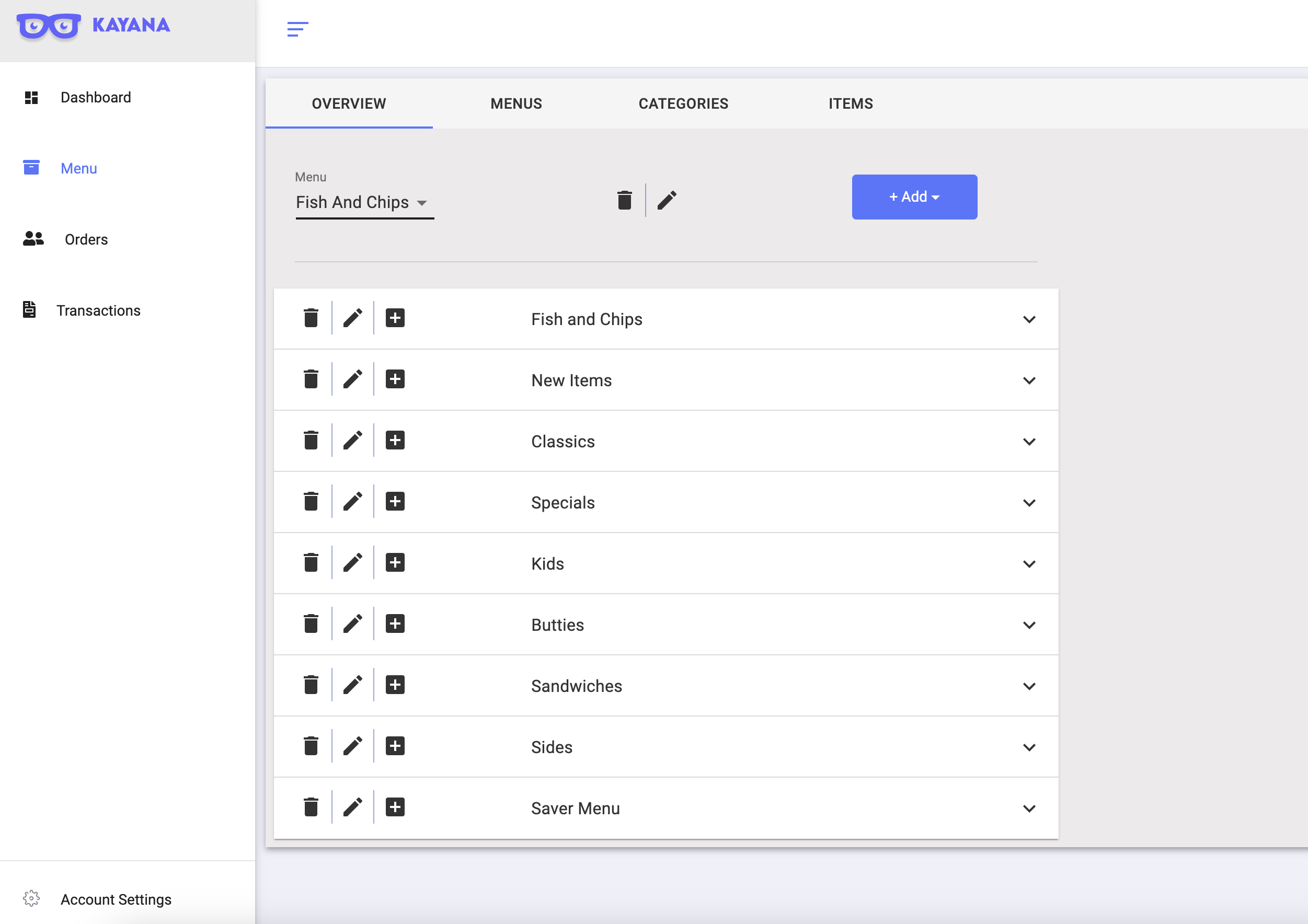Menu maken in Kayana Partner Admin — figuur 1