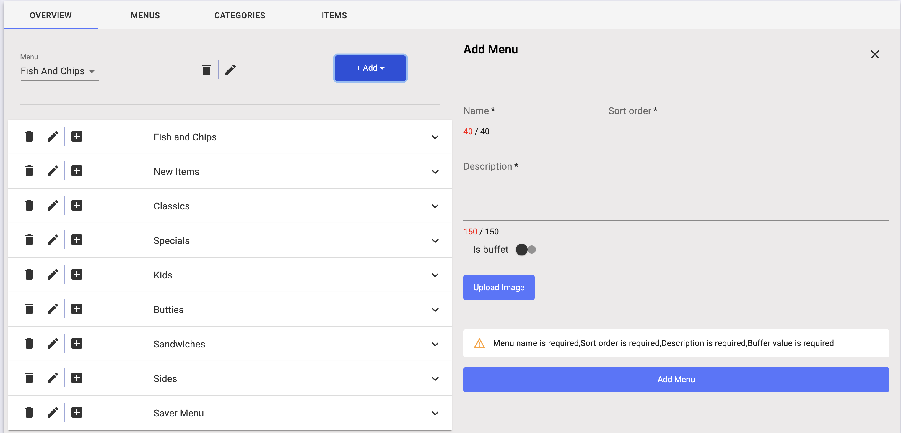 Menu maken in Kayana Partner Admin — figuur 2