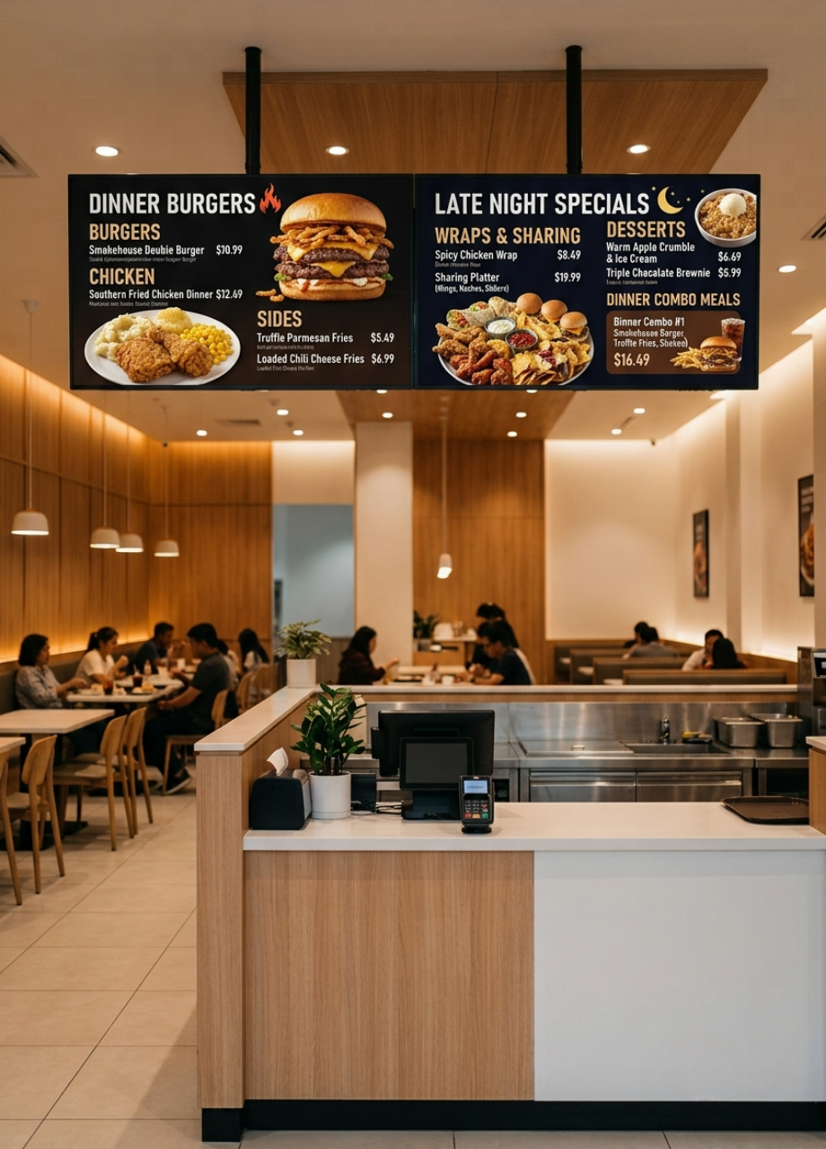 Menu Display in use during a payment
