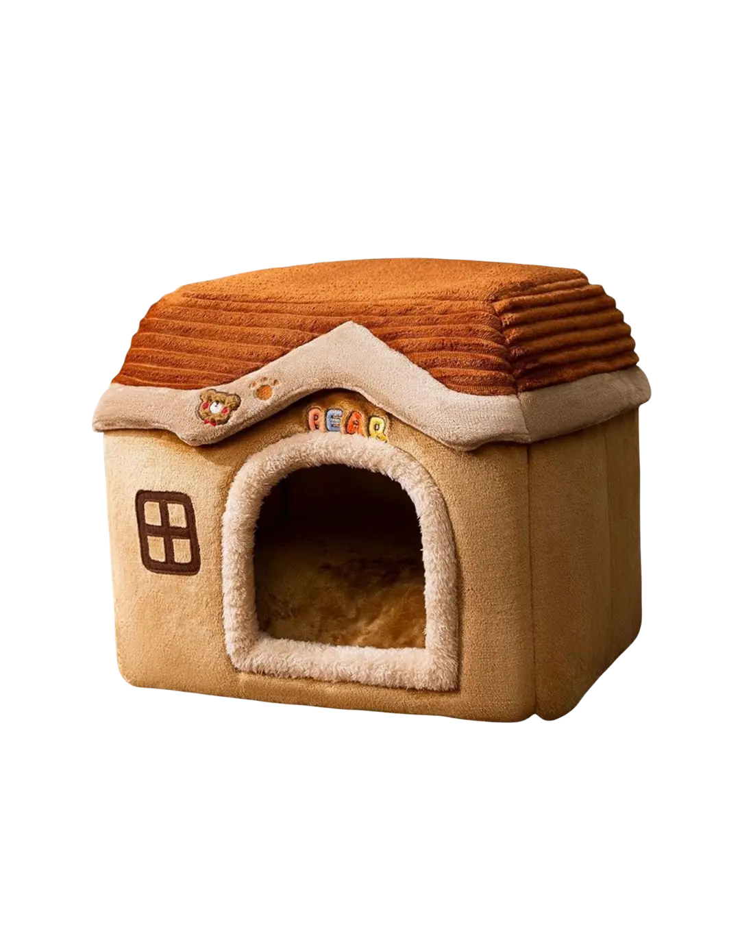 Brown Foldable Cat Bed M