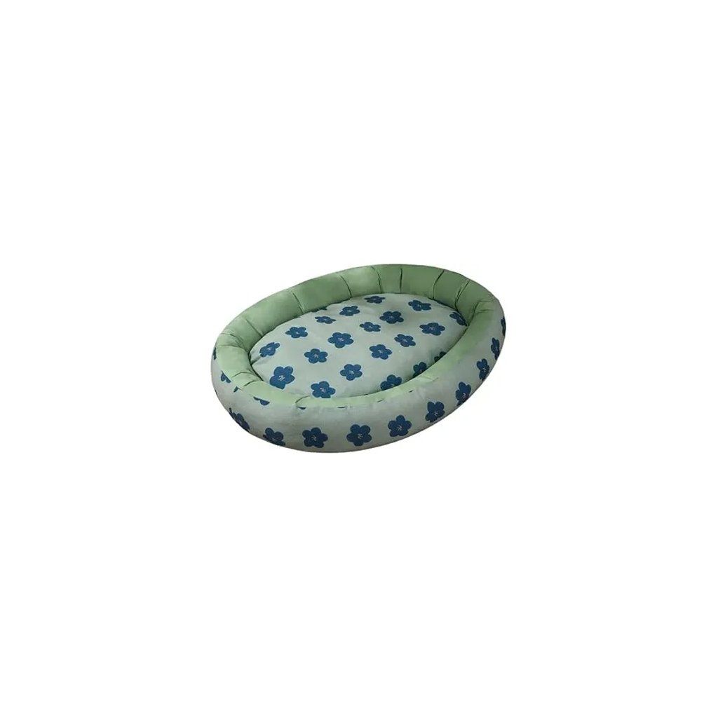 Green Flower Dog Bed S
