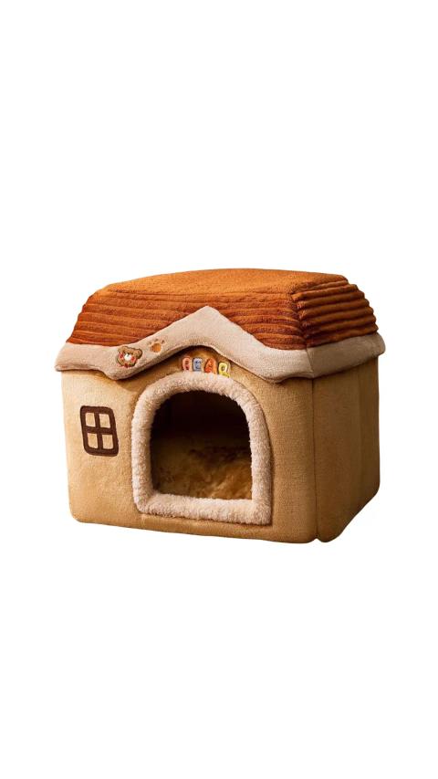 Brown Foldable Cat Bed L