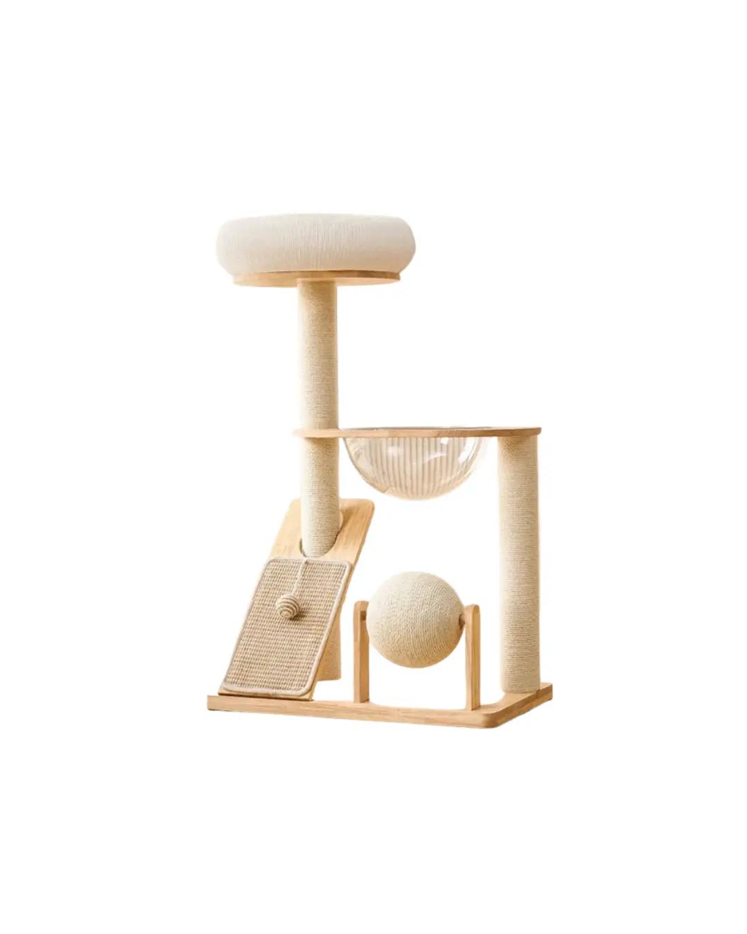 Cat Scratching Tree With Wooven Mat 