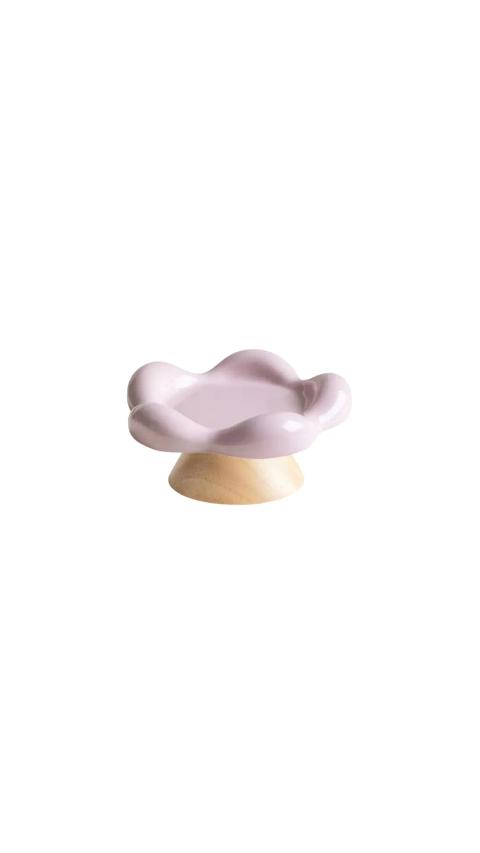 Ceramic pet Bowl With Wooden Base