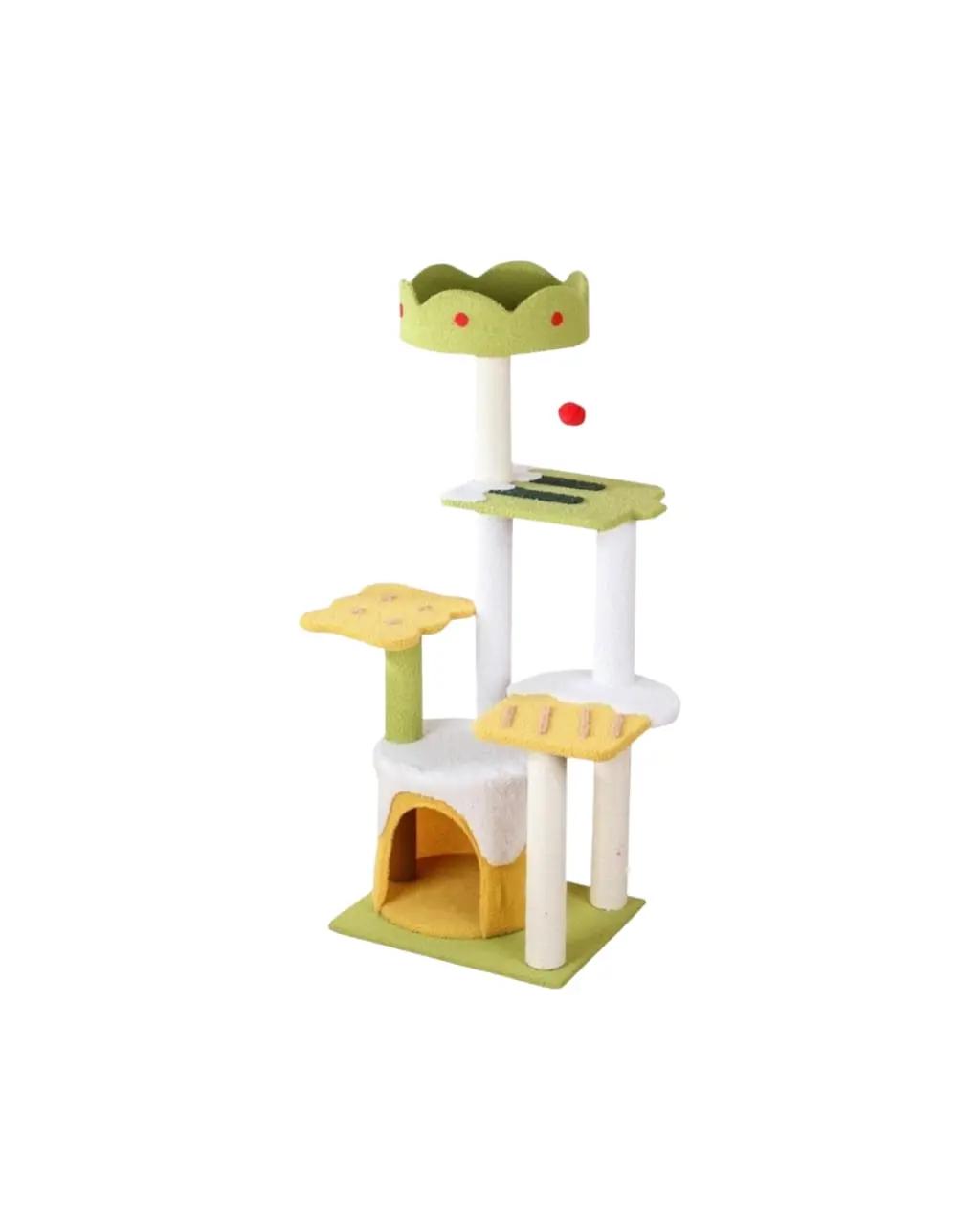 Cat Tree Tower with hanging ball ( red ) 