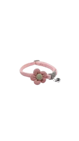 Plush flower cat collar