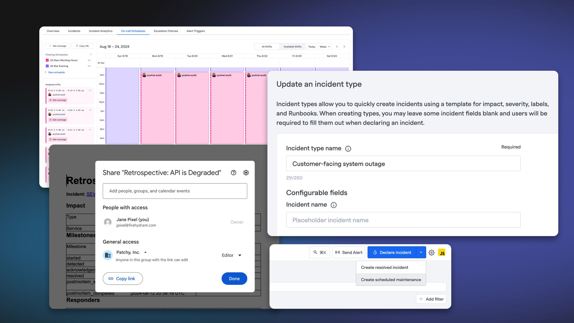 Incident Types Improvements and Export Retros to Google Doc with Full Permissions