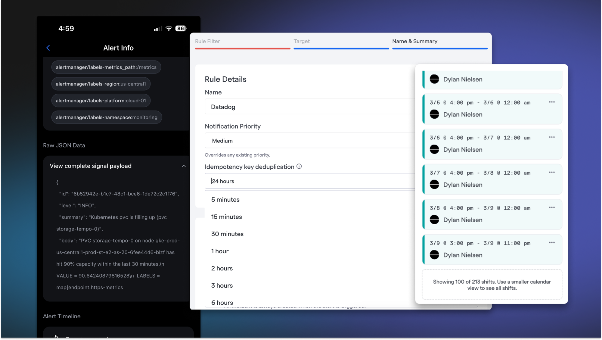 Configurable Deduplication Window, On-Call Schedule Improvements, Performance Enhancements