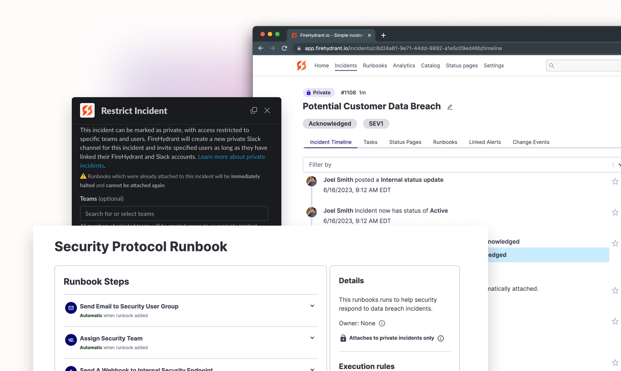  Private Incidents now in general availability: convert incidents to private, private runbooks, and more