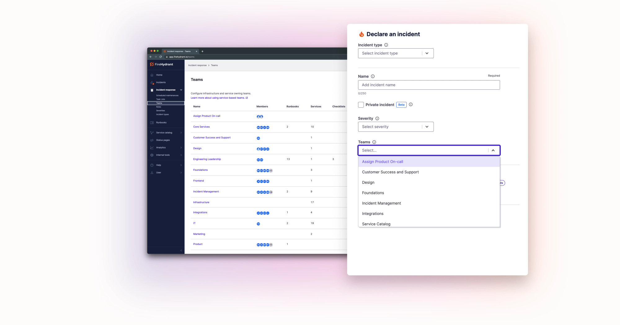 Add Teams to Incidents in Declare Incident Form and Convert Tasks to Follow-Ups