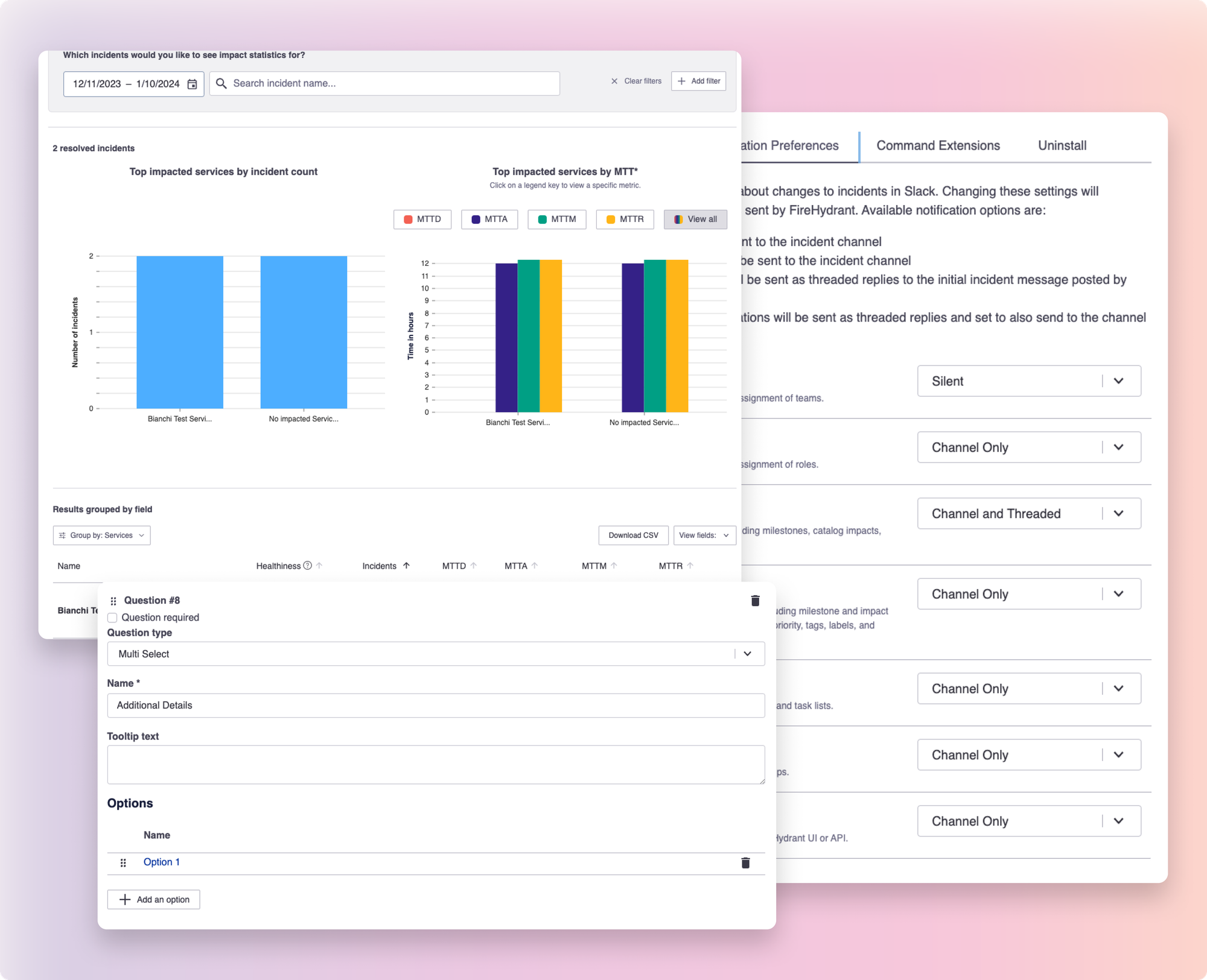 Beta for MTTX Analytics Table, Fine-Grained Slack Messaging Controls, and Multi-Select Retrospective Questions