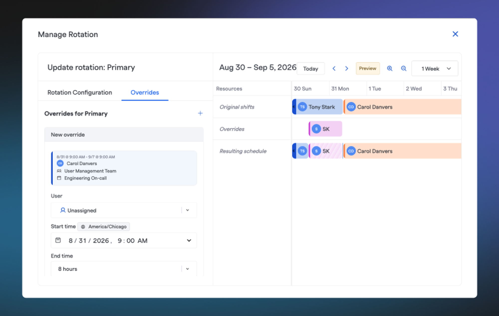 Introducing: Preserved OnCall Schedule Overrides