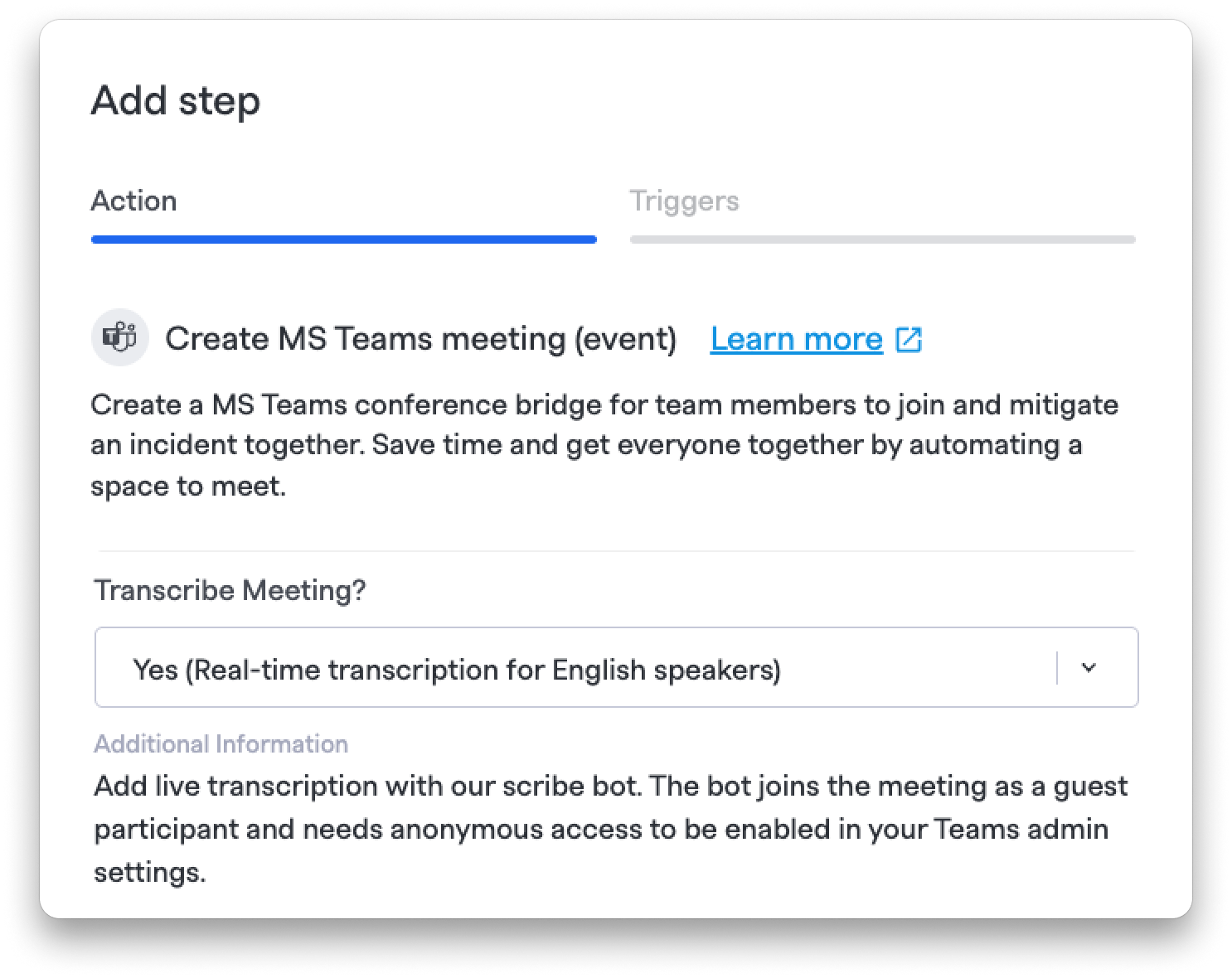 Incident Scribe for MS Teams