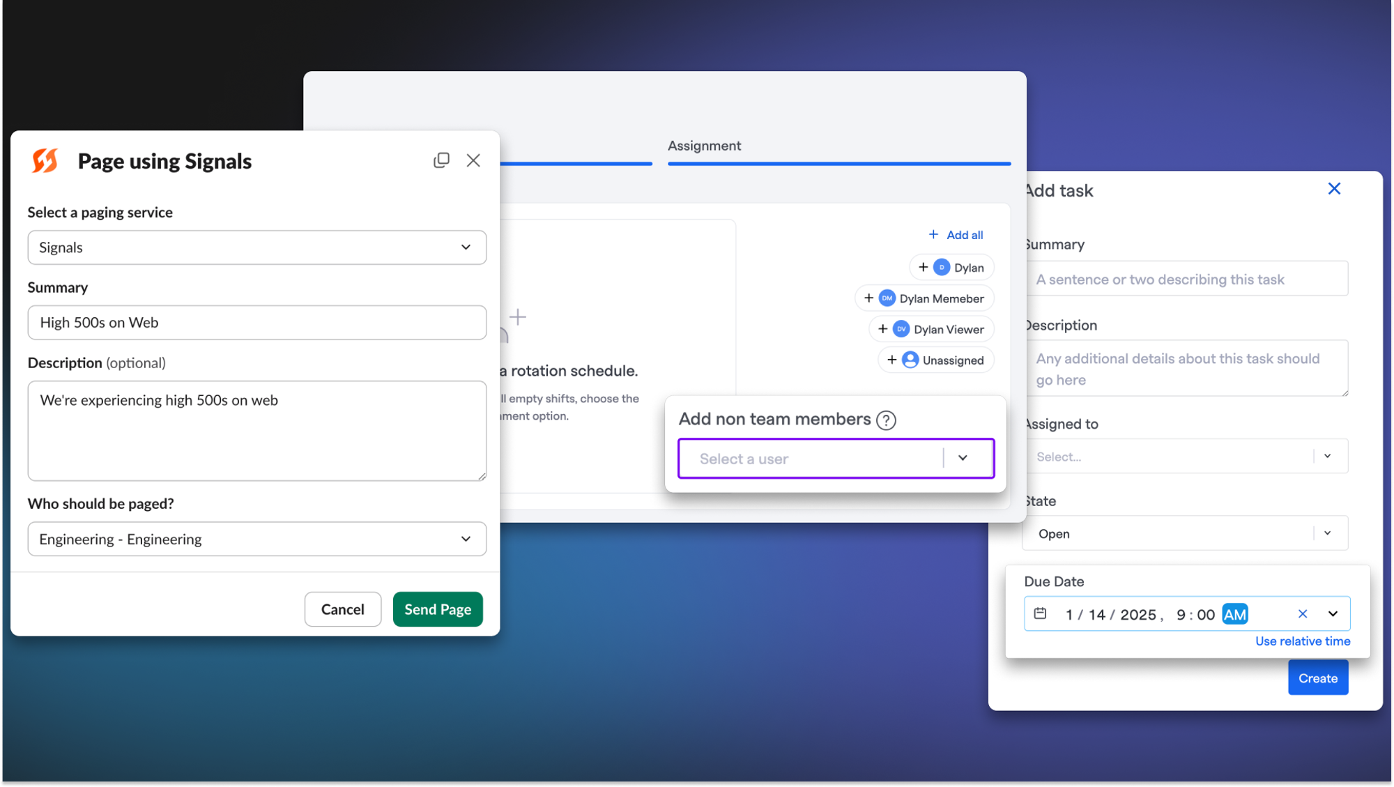 Page From Anywhere in Slack, Add Non-Team Members to Schedules, and CSV Reports for On-Call Hours 