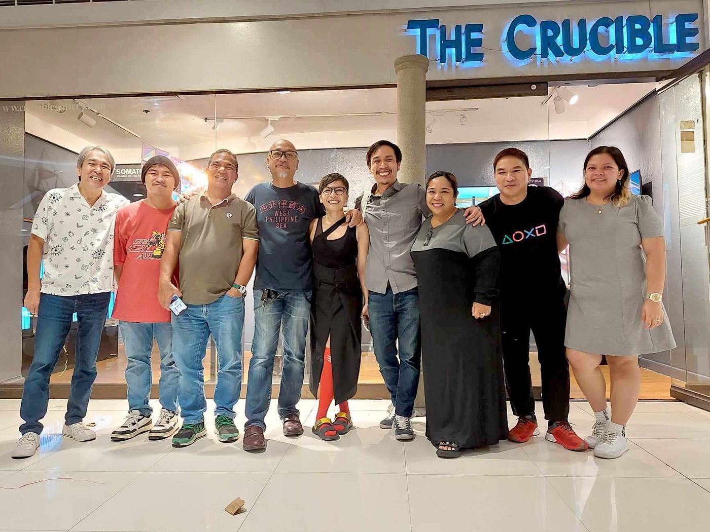 The Somatosonic trio with The Crucible’s Sari Ortiga and guests at the exhibition opening