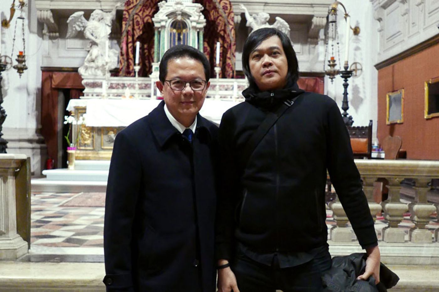 Ambassador Domingo Nolasco and Igan D’Bayan before the altar of Santa Maria della Fava church in Venice
