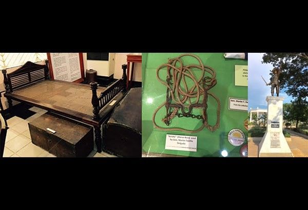 Ginés Serrán examining General Delgado memorabilia