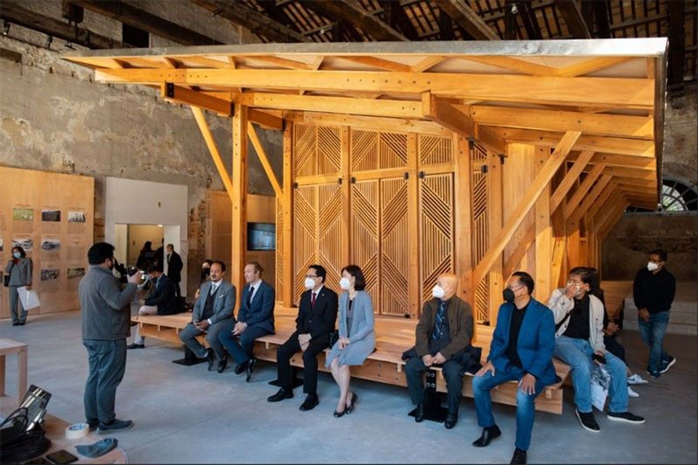 Philippine delegation posing together at the Venice Architecture Biennale vernissage