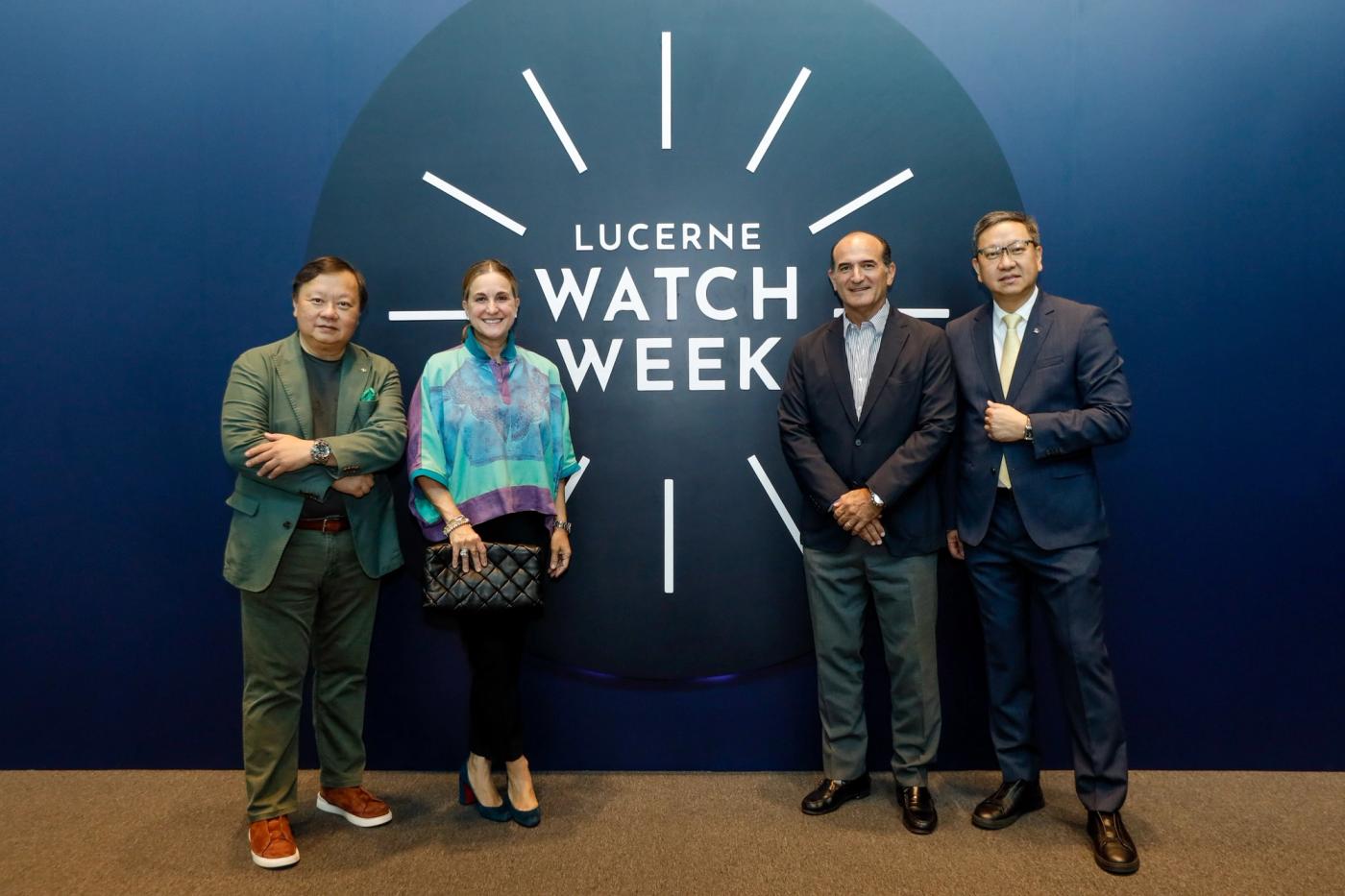 Ivan Yao, Sofia Zobel Elizalde, Patxi Elizalde, and Emerson Yao at Lucerne Watch Week