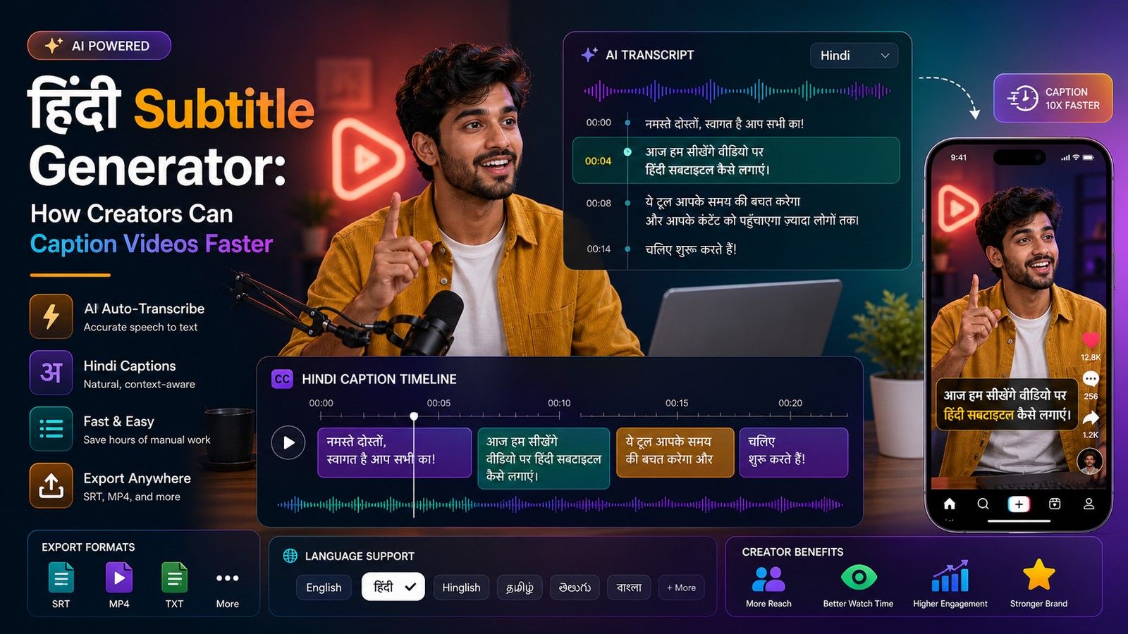 Hindi subtitle generator: Complete Creator Guide | CapsAI