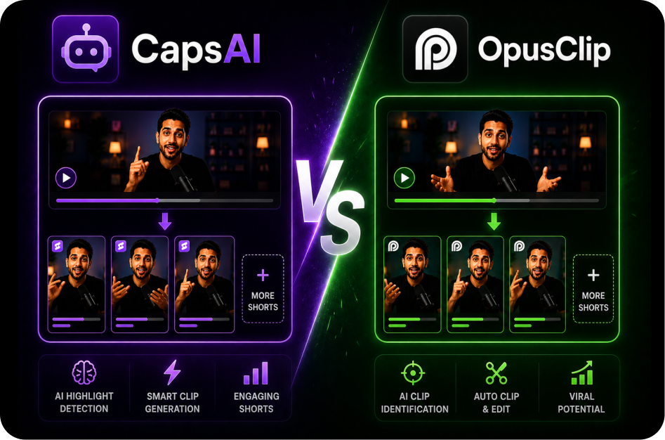 CapsAI vs OpusClip: Which Long-to-Short Tool Is Better? | CapsAI