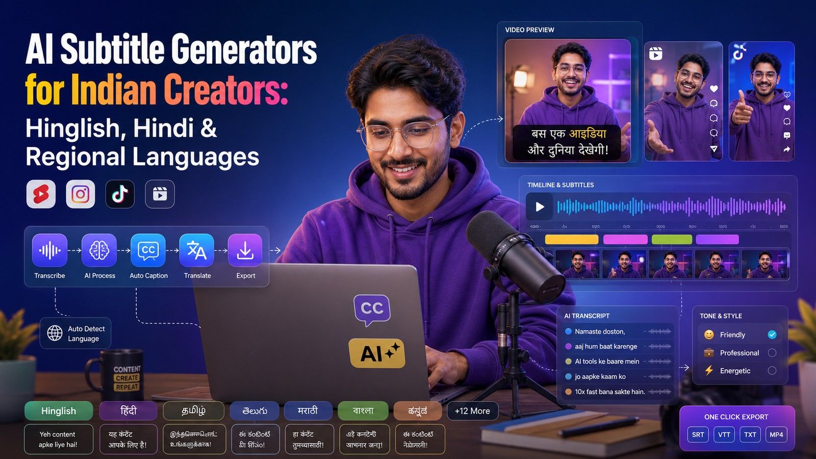 AI subtitle generator India: Complete Creator Guide | CapsAI