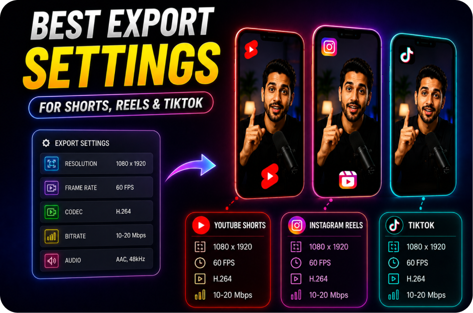 Best Export Settings for Shorts, Reels, and TikTok