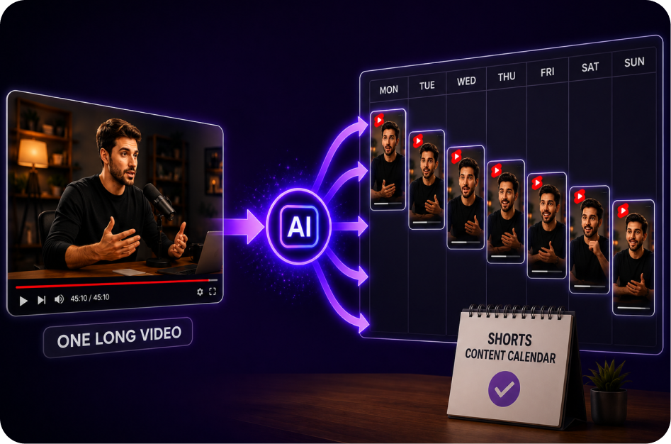 Build a Shorts Content Calendar from One Long Video | CapsAI