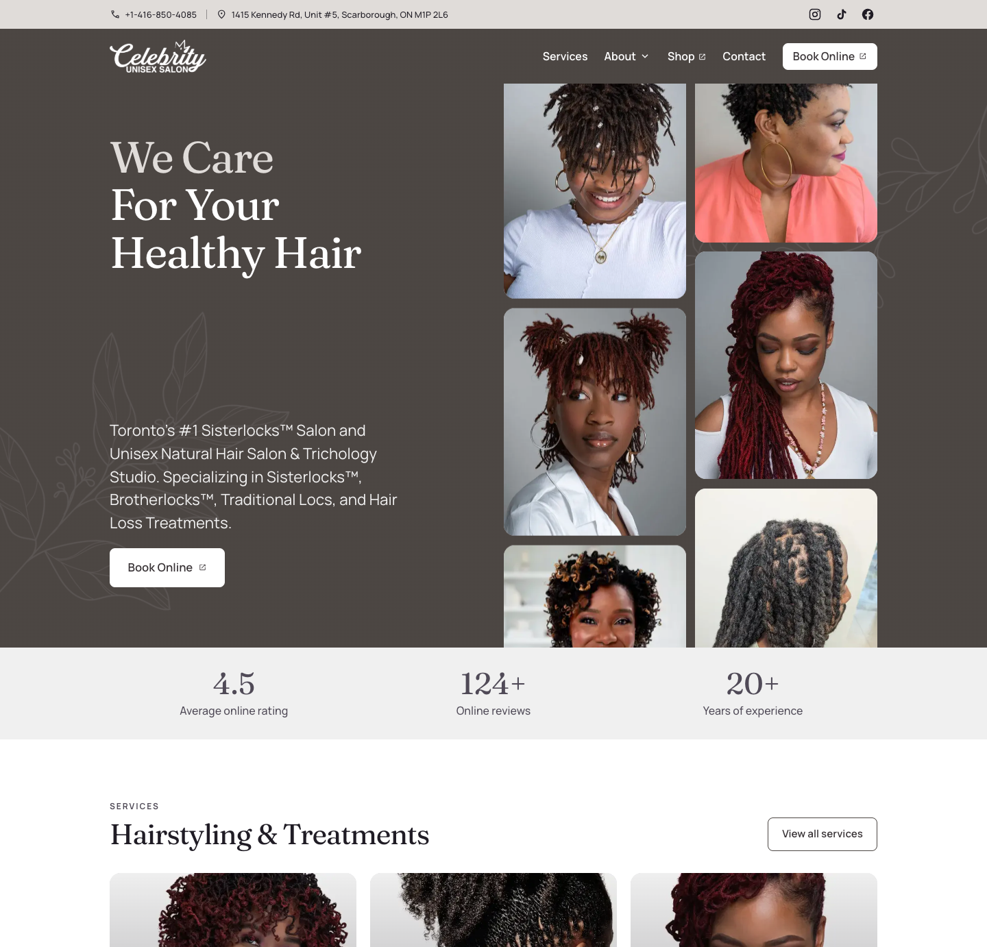 Celebrity Unisex Salon website