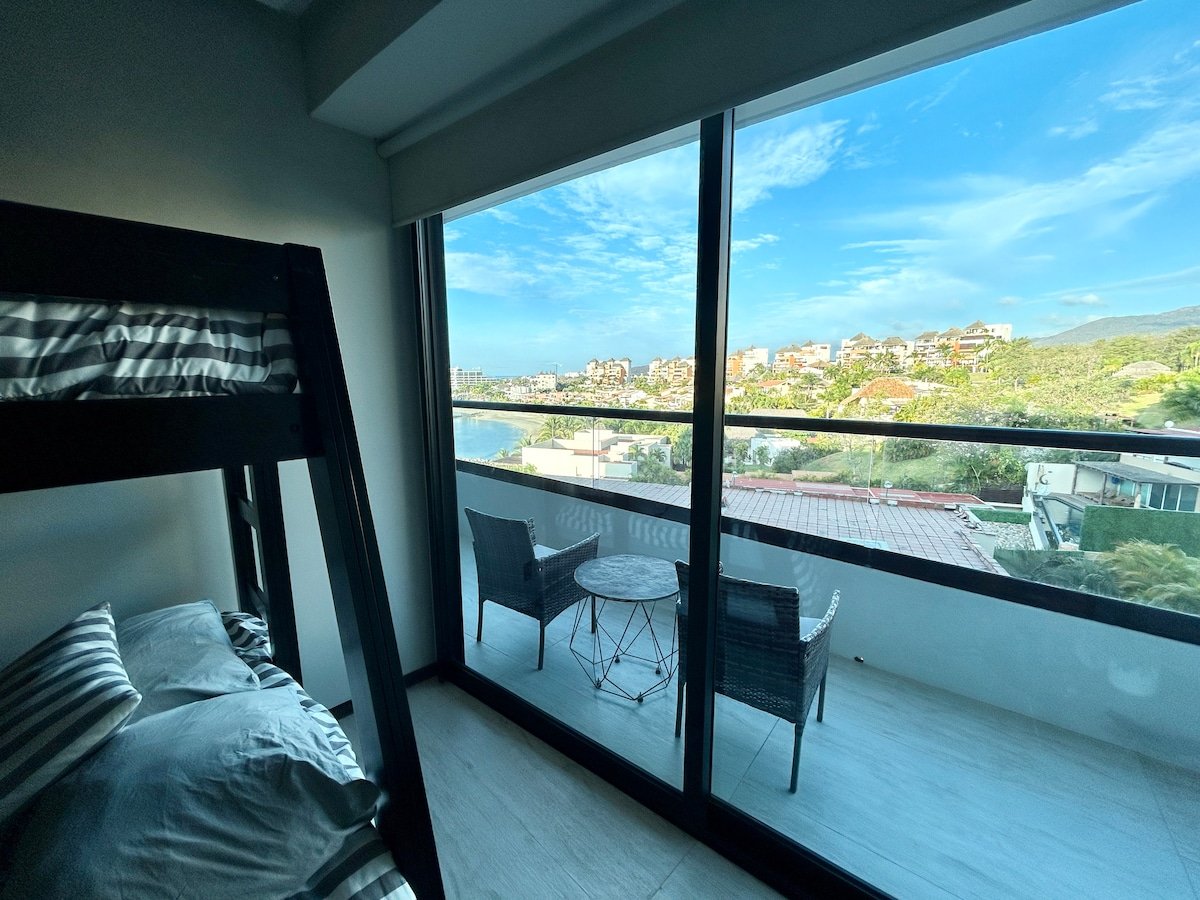 Second bedroom balcony, ocean and town view