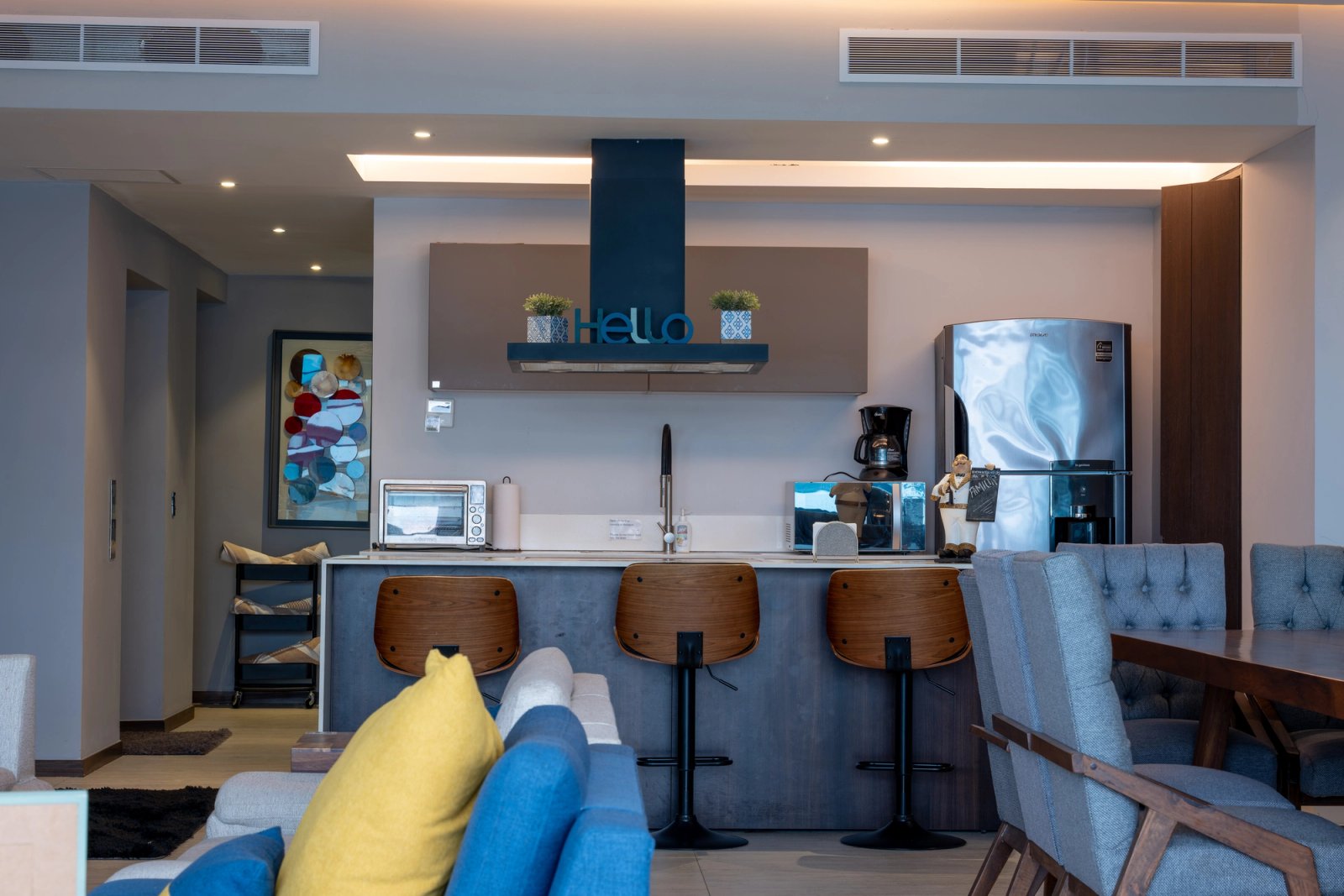 Kitchen and living area