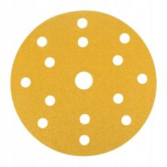 ITALKO Yellow 150mm 15-Hole Hook-and-Loop Sanding Discs – 50 Pack, 150 mm, P100 · Yellow thumbnail 3