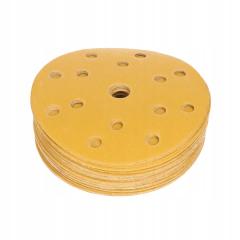 ITALKO Yellow 150mm 15-Hole Hook-and-Loop Sanding Discs – 50 Pack, 150 mm, P100 · Yellow thumbnail 4