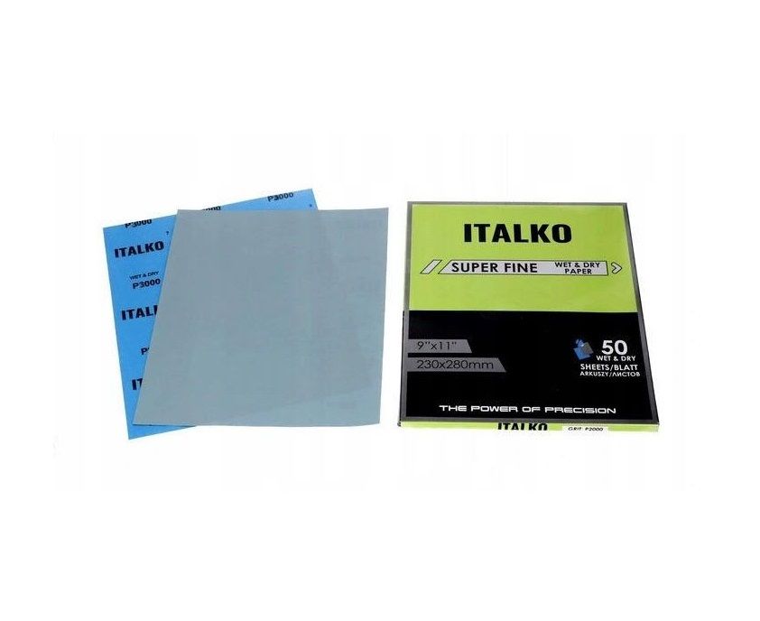 ITALKO Wet & Dry Silicon Carbide Sandpaper Sheets 230 × 280mm – 50 Pack