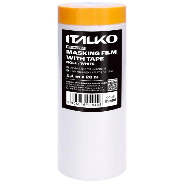 MASKING FILM WITH TAPE WHITE 1.1M X 20M
