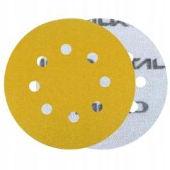 ITALKO Yellow 125mm 8-Hole Hook-and-Loop Sanding Discs – 50 Pack, P80 · Yellow thumbnail 2