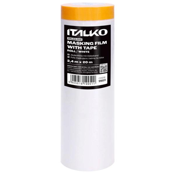 MASKING FILM WITH TAPE WHITE 2.4M X 20M