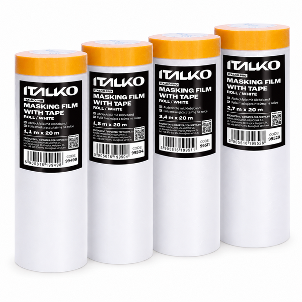 ITALKO Pre-Taped Masking Film – 20 m Roll
