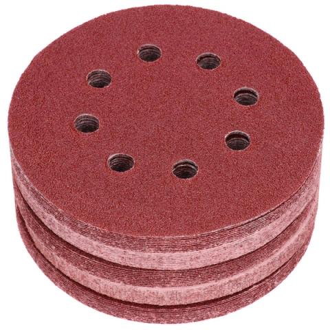 ITALKO Red 125mm 8-Hole Hook-and-Loop Sanding Discs – 50 Pack