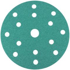 ITALKO Green 150mm 15-Hole Hook-and-Loop Film Sanding Discs – 50 Pack, 150mm, P1500 · Green thumbnail 2