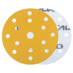 ITALKO Yellow 150mm 15-Hole Hook-and-Loop Sanding Discs – 50 Pack, 150 mm, P100 · Yellow thumbnail 2