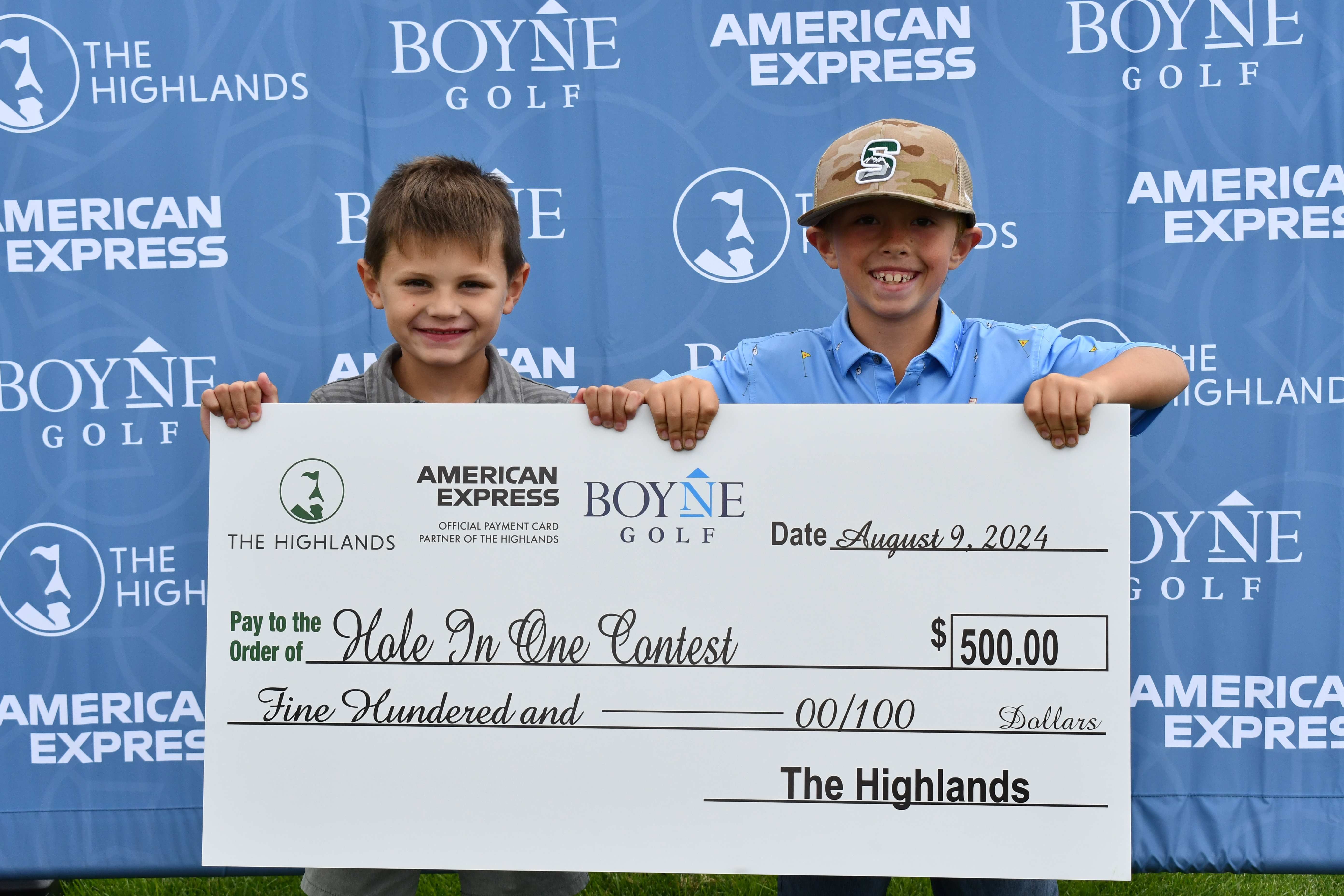 Kids with winners check