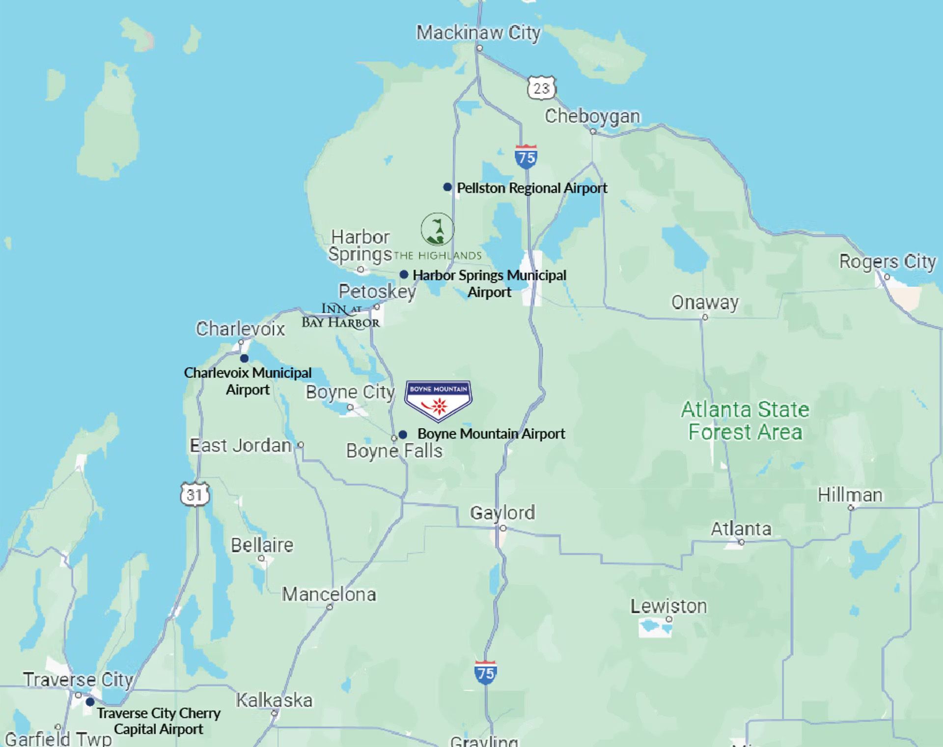Map of Resorts and Airports