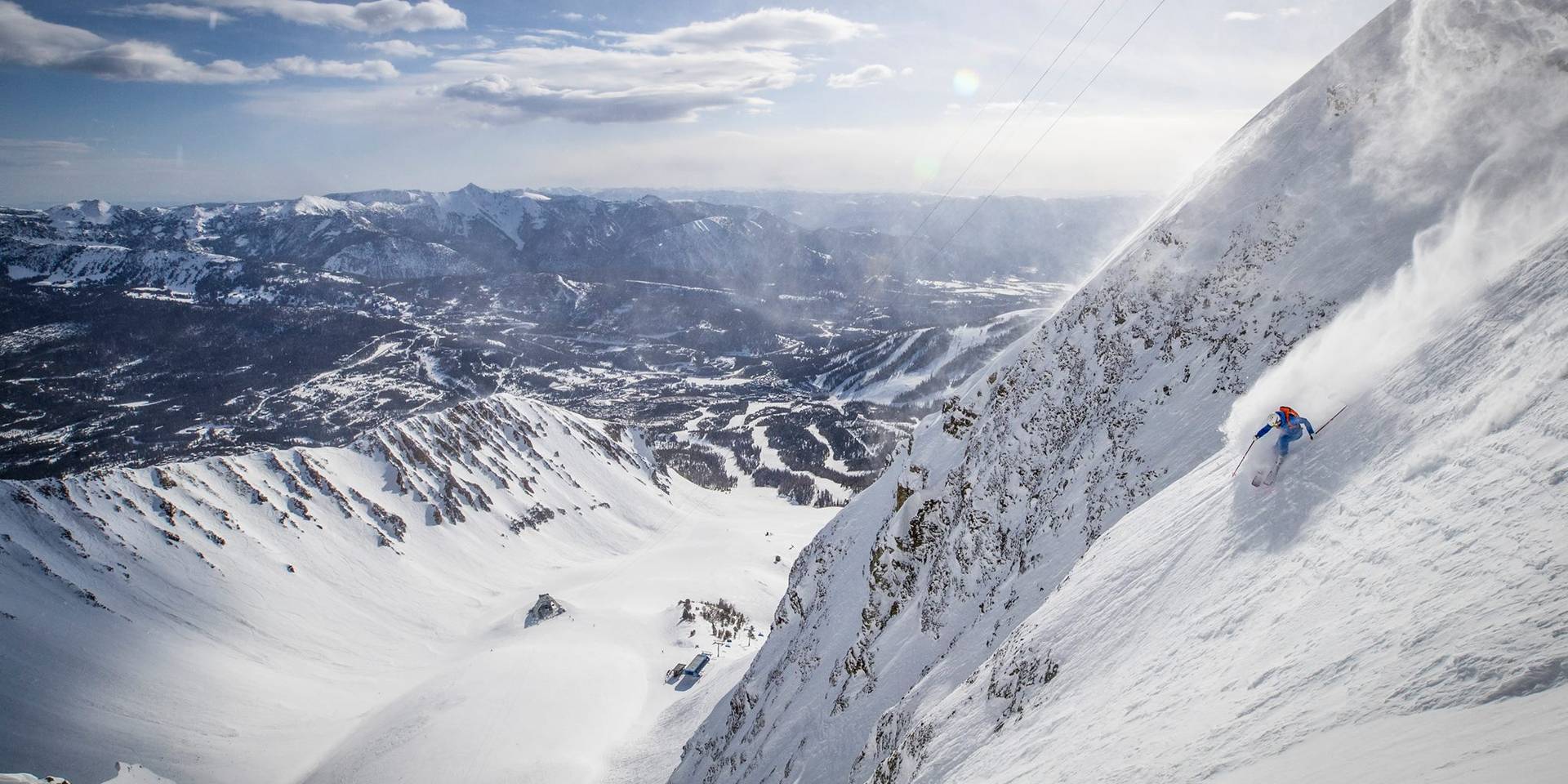 skier in chute at Big Sky Resort