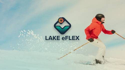 Action shot of a skier