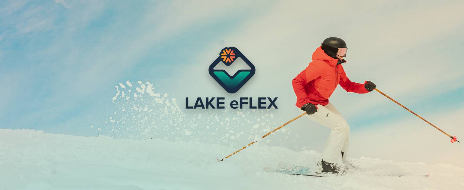 Action shot of a skier