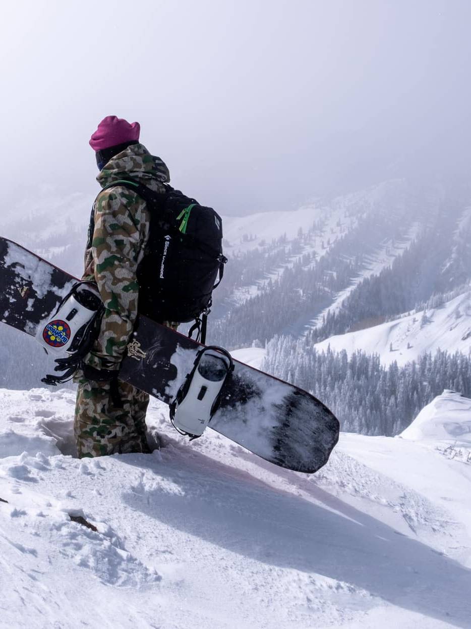 skier in pink