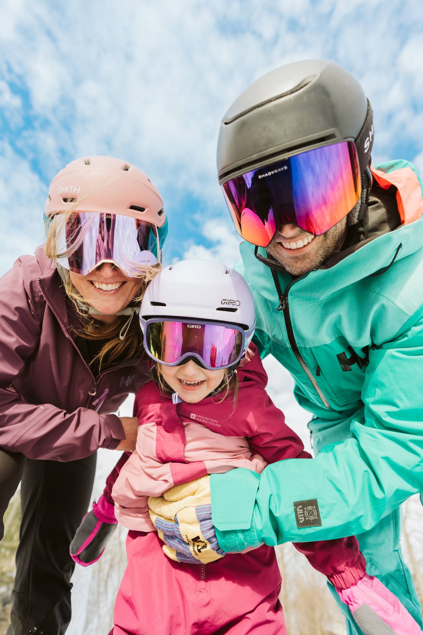 family in ski gear