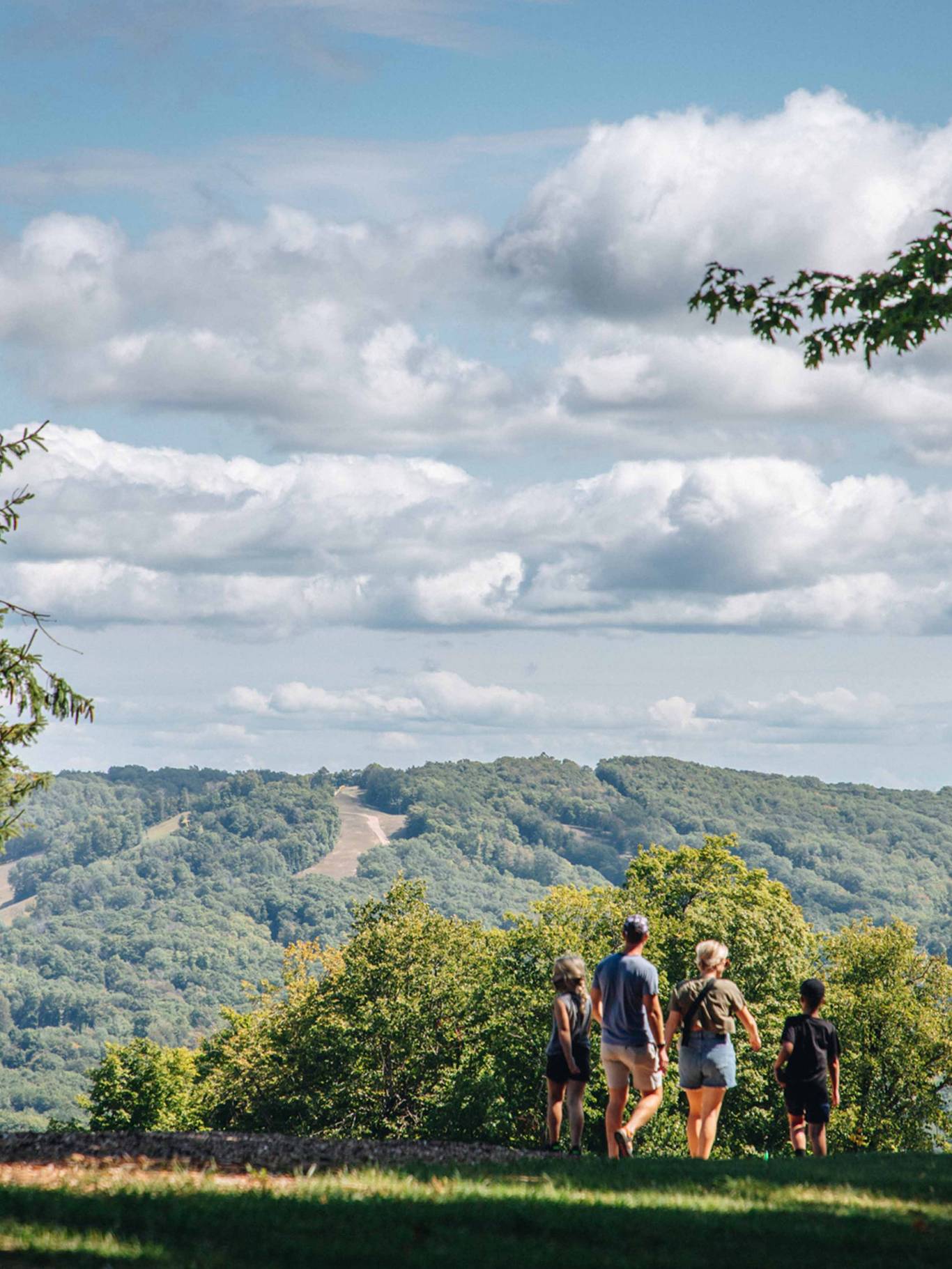 family hiking in harbor springs