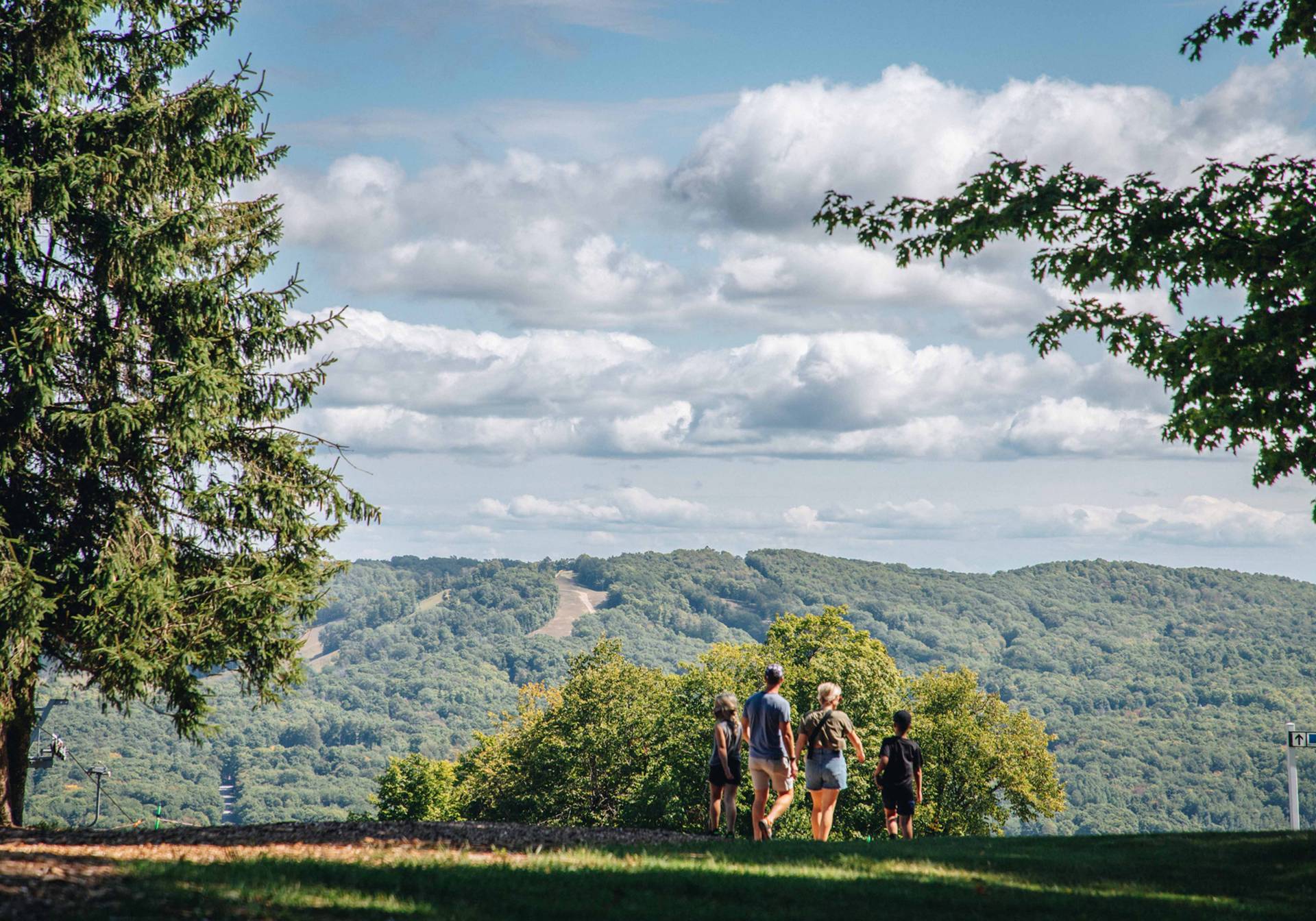 Familt hiking at The Highlands in Harbor Springs